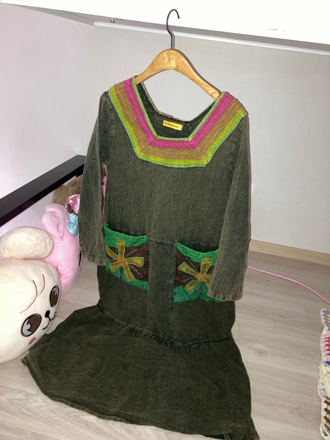 멕시칸 자수 하구미 모리걸 에스닉 히피 집시걸 가디건 원피스 목도리 머플 상품이미지6