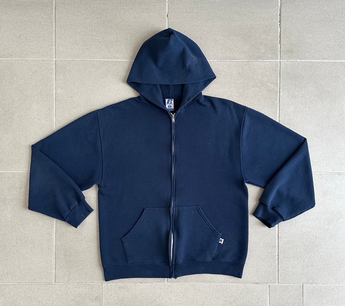 빈티지 러셀 후드집업 네이비 M 상품이미지1