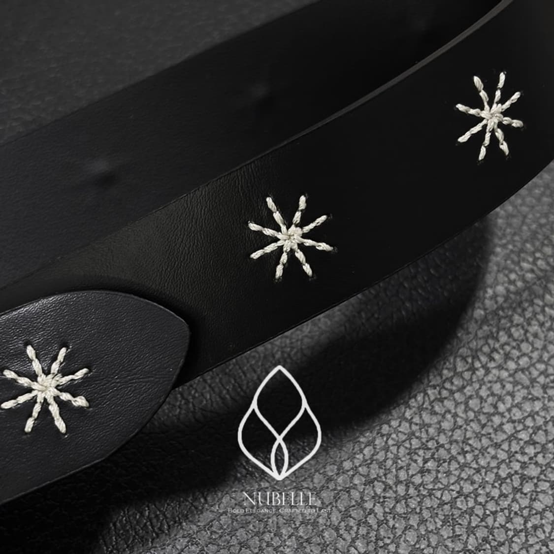 🌗 Daisy stitch belt / 데이지 플라워 스티치 가죽 벨트 상품이미지5