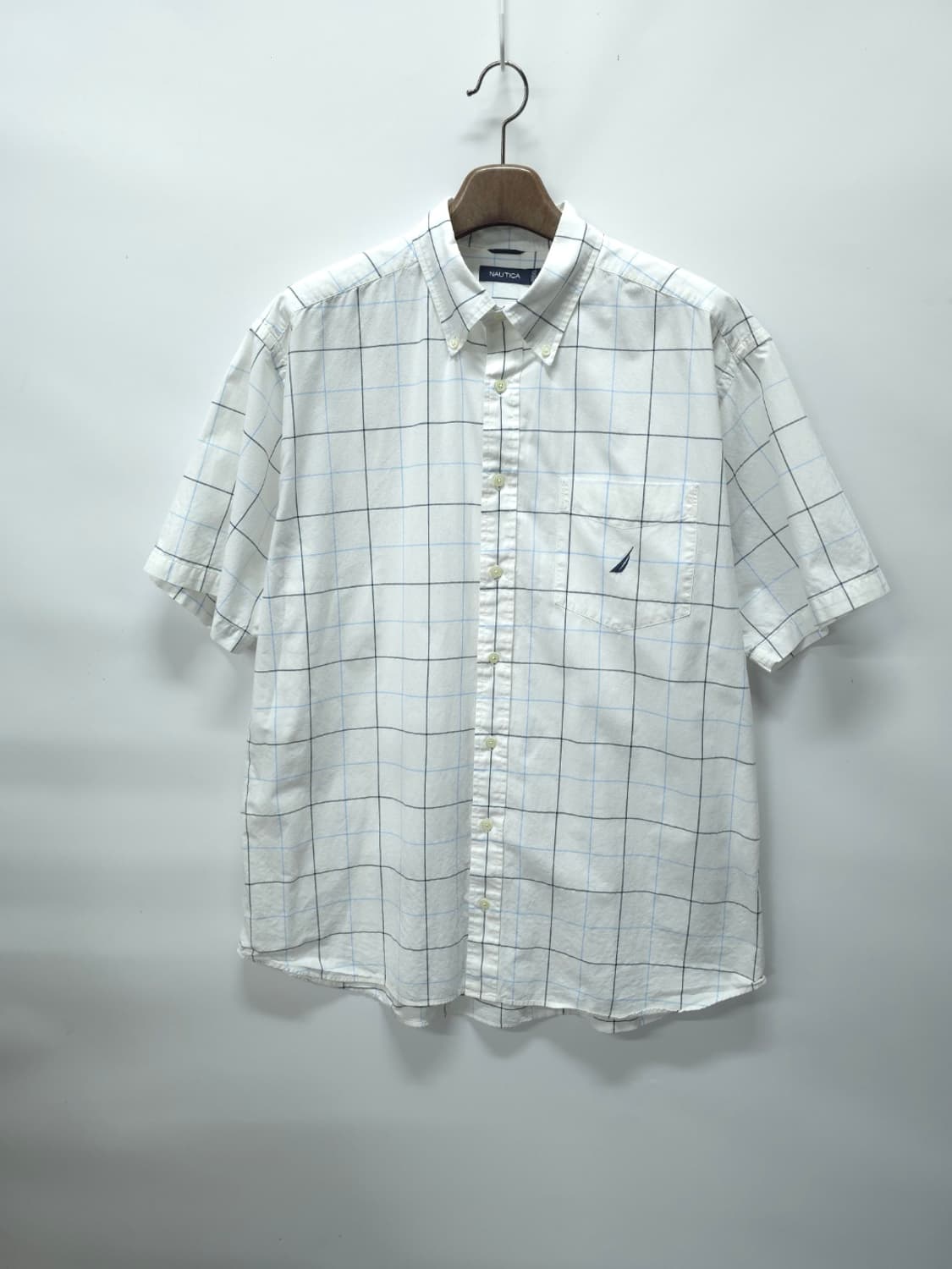 노티카(NAUTICA) 화이트 그리드 반팔셔츠 (110~115) 상품이미지1
