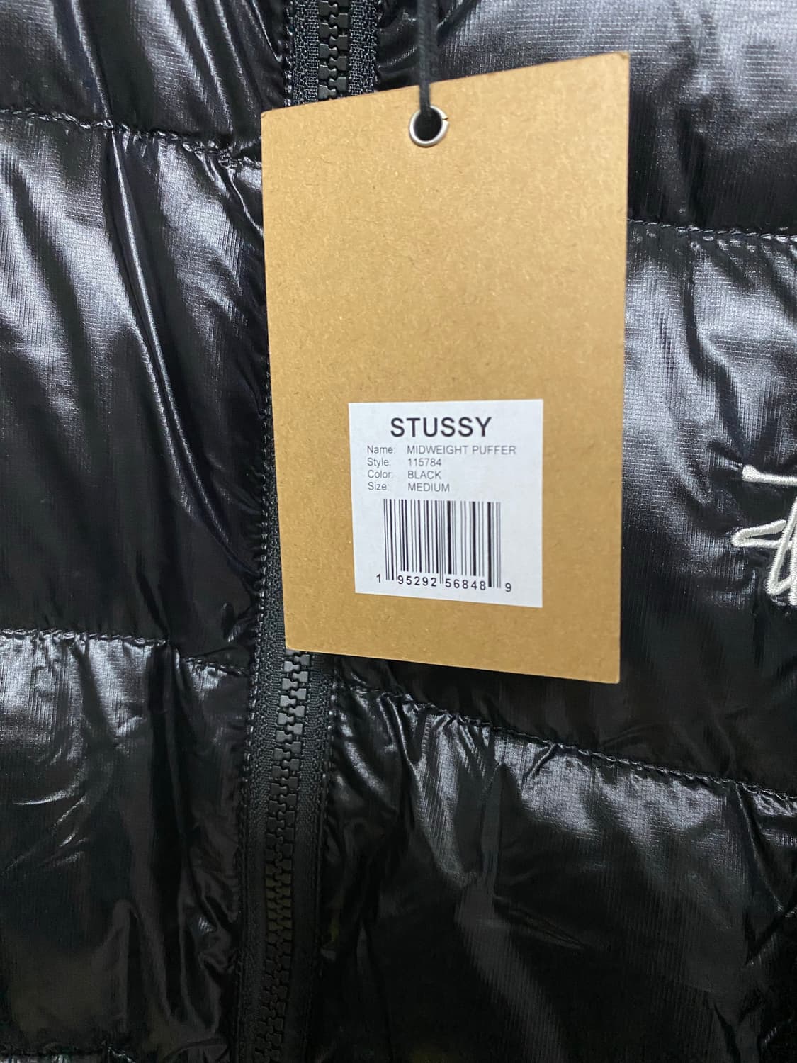 [M]스투시 미드웨이트 푸퍼 블랙 경량패딩 상품이미지5