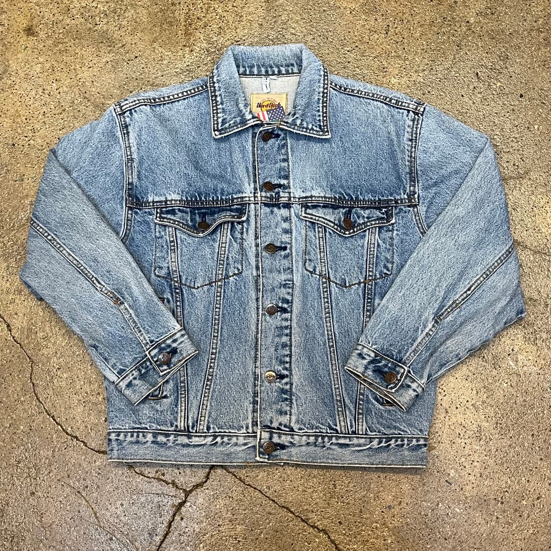 레어 90s 빈티지 하드락카페 도쿄 데님자켓 청자켓 상품이미지4