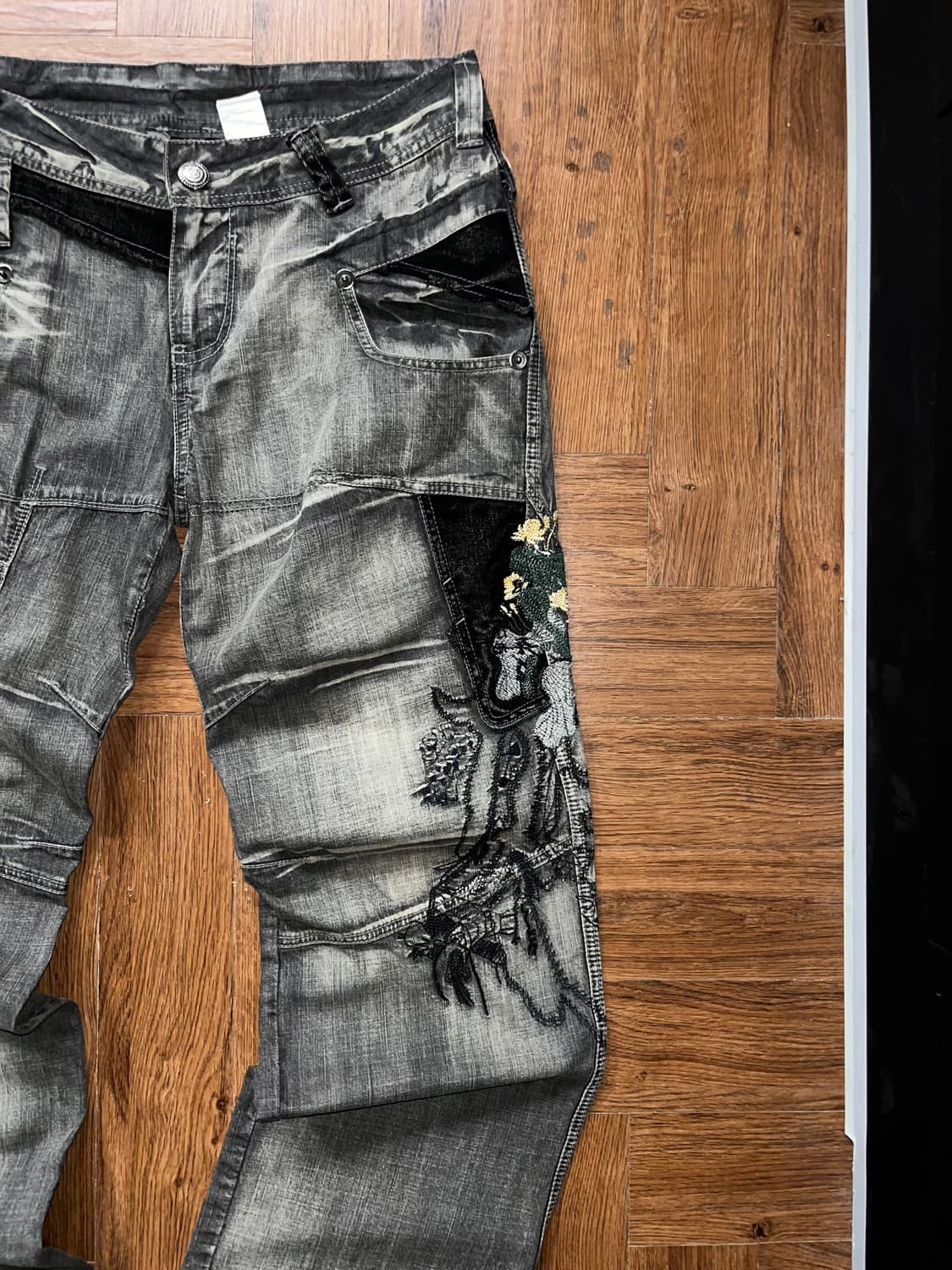 빈티지 자수 그런지 워시드 팬츠 상품이미지4