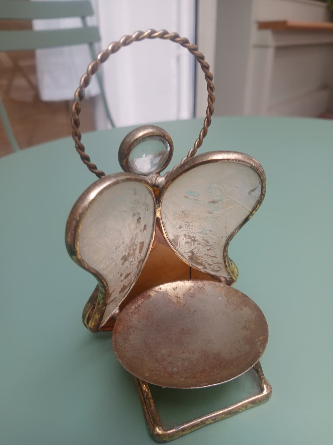 미국 빈티지 스테인드글라스  천사 캔들 홀더 상품이미지2