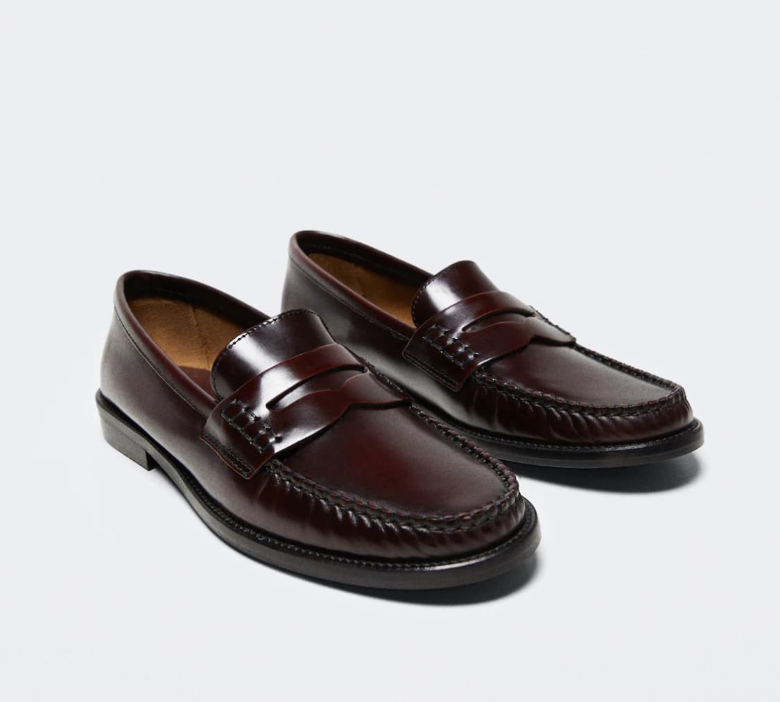 새상품 정품 망고 소가죽 페니 로퍼 버건디 38 상품이미지1