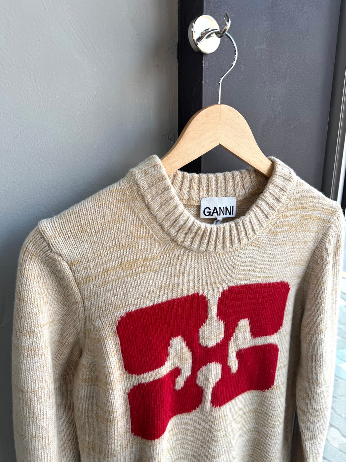 S/ 가니 버터플라이 로고 니트 스웨터 상품이미지4