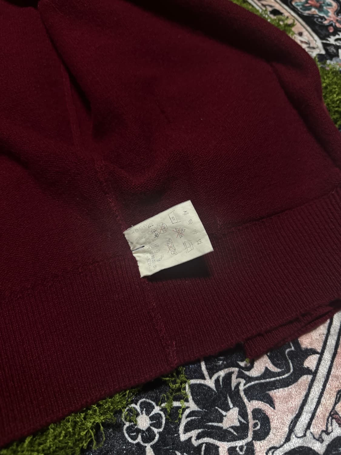 버버리 퓨어 램스울 가디건 버건디 38 상품이미지7