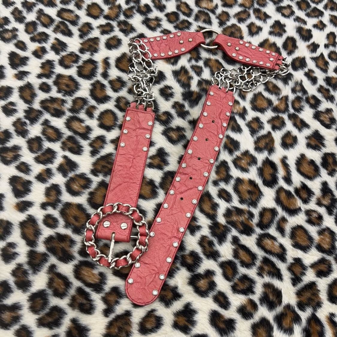 빈티지 Y2K 레트로 00's 대장급 스터드 체인 벨트 C09608 상품이미지4