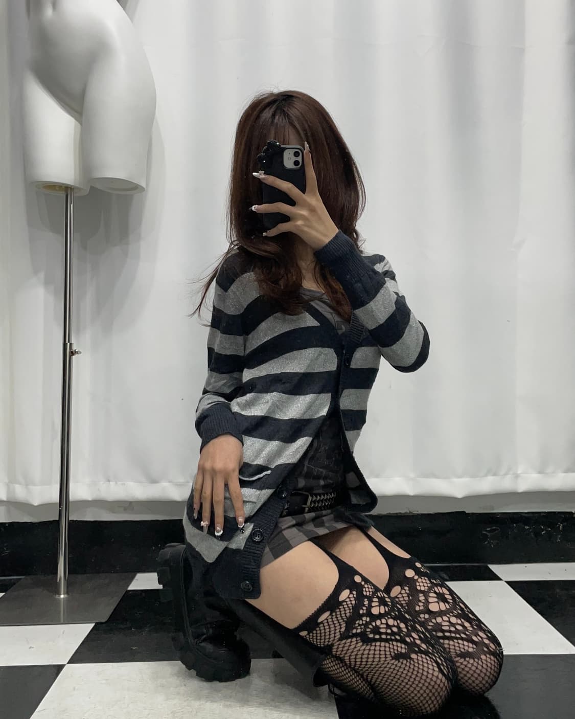 🎸블랙&그레이 스트라이프 가디건🎸 상품이미지5