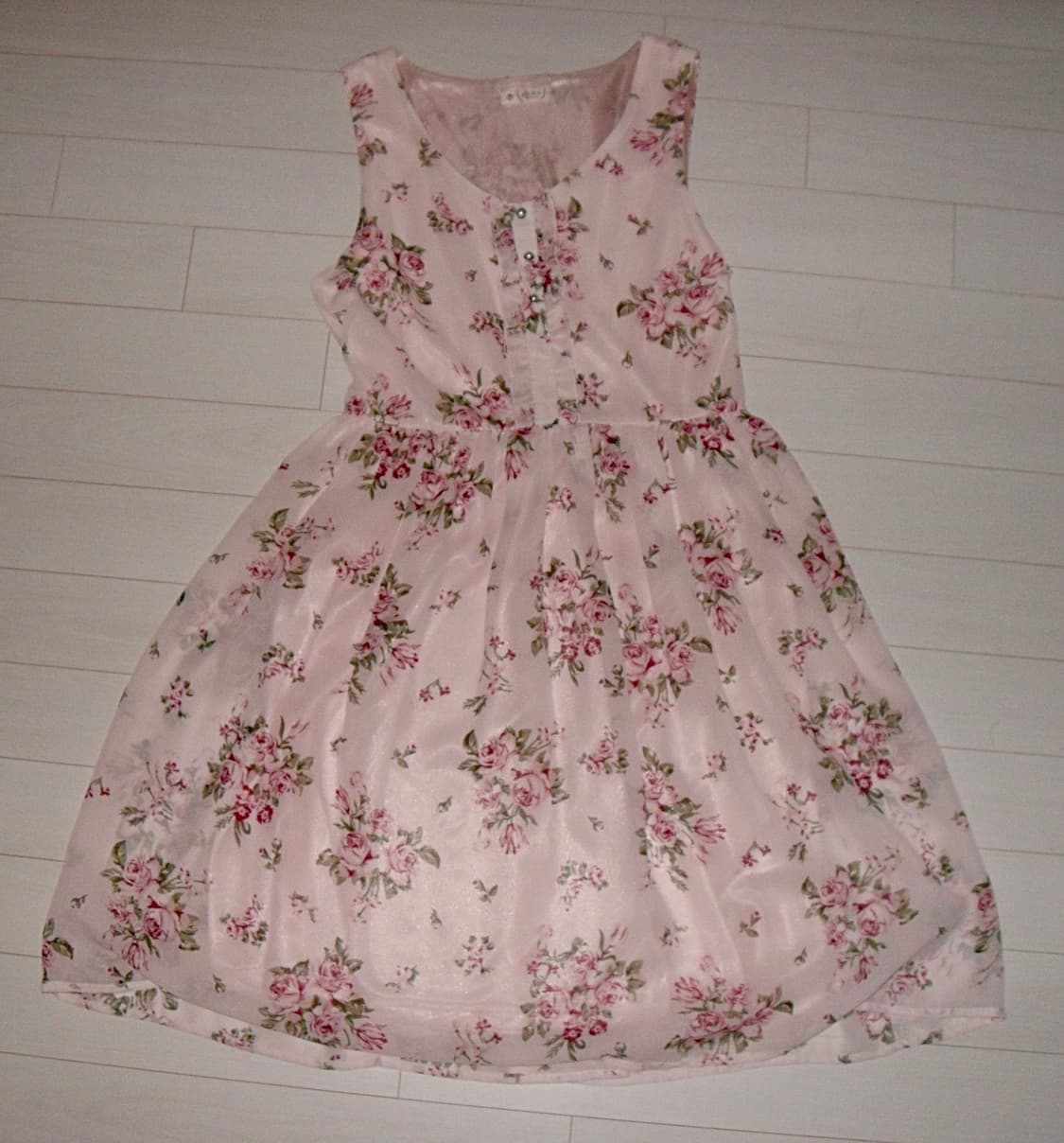 액시즈팜 플라워 패턴 슬리브리스 원피스 핑크 꽃무늬 갸루 엑시즈팜 상품이미지1