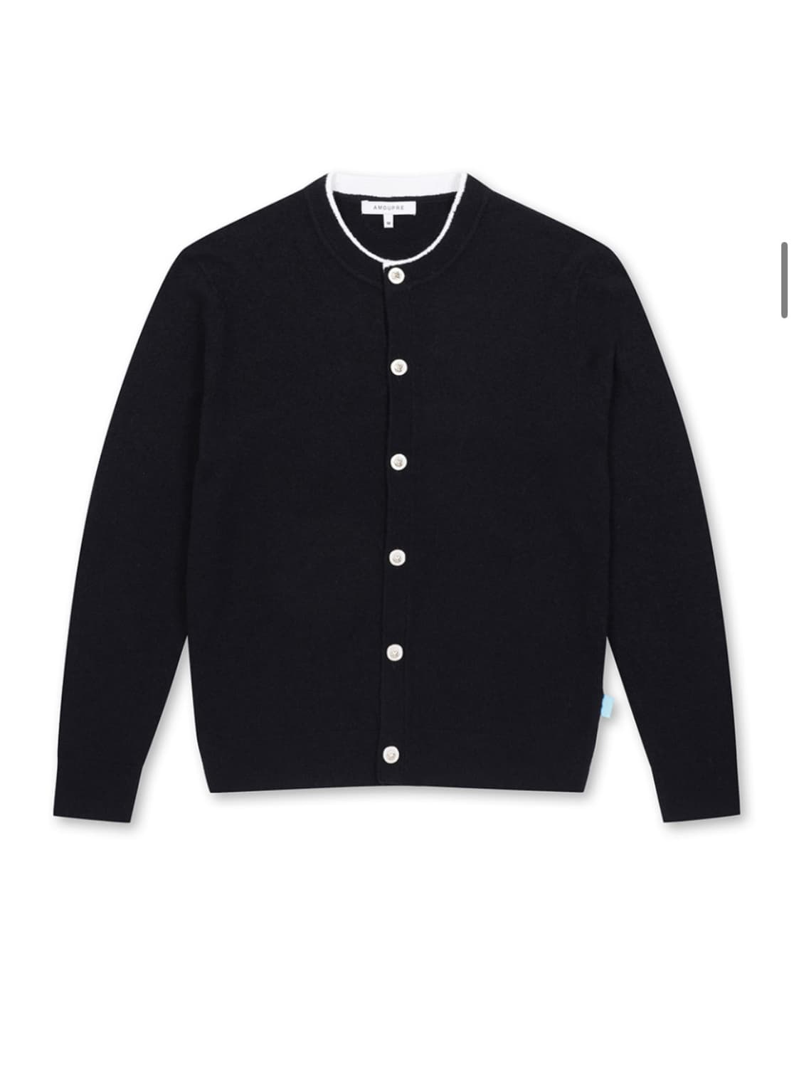 아모프레 크루넥 가디건 블랙 L사이즈 상품이미지1