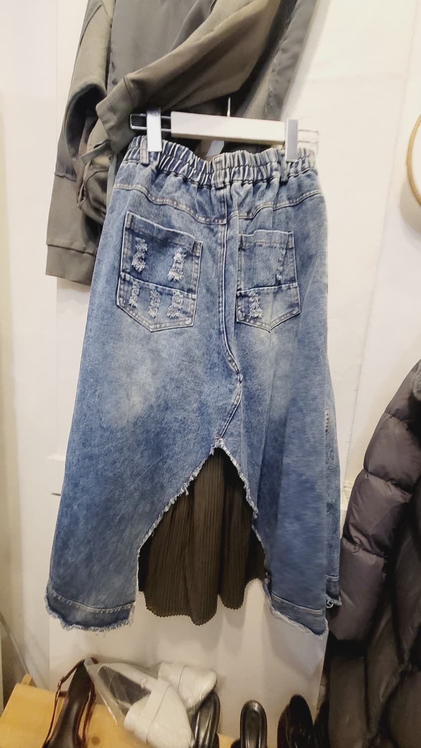 더일마 리본 맨투맨. 유니크데님스커트 상품이미지10