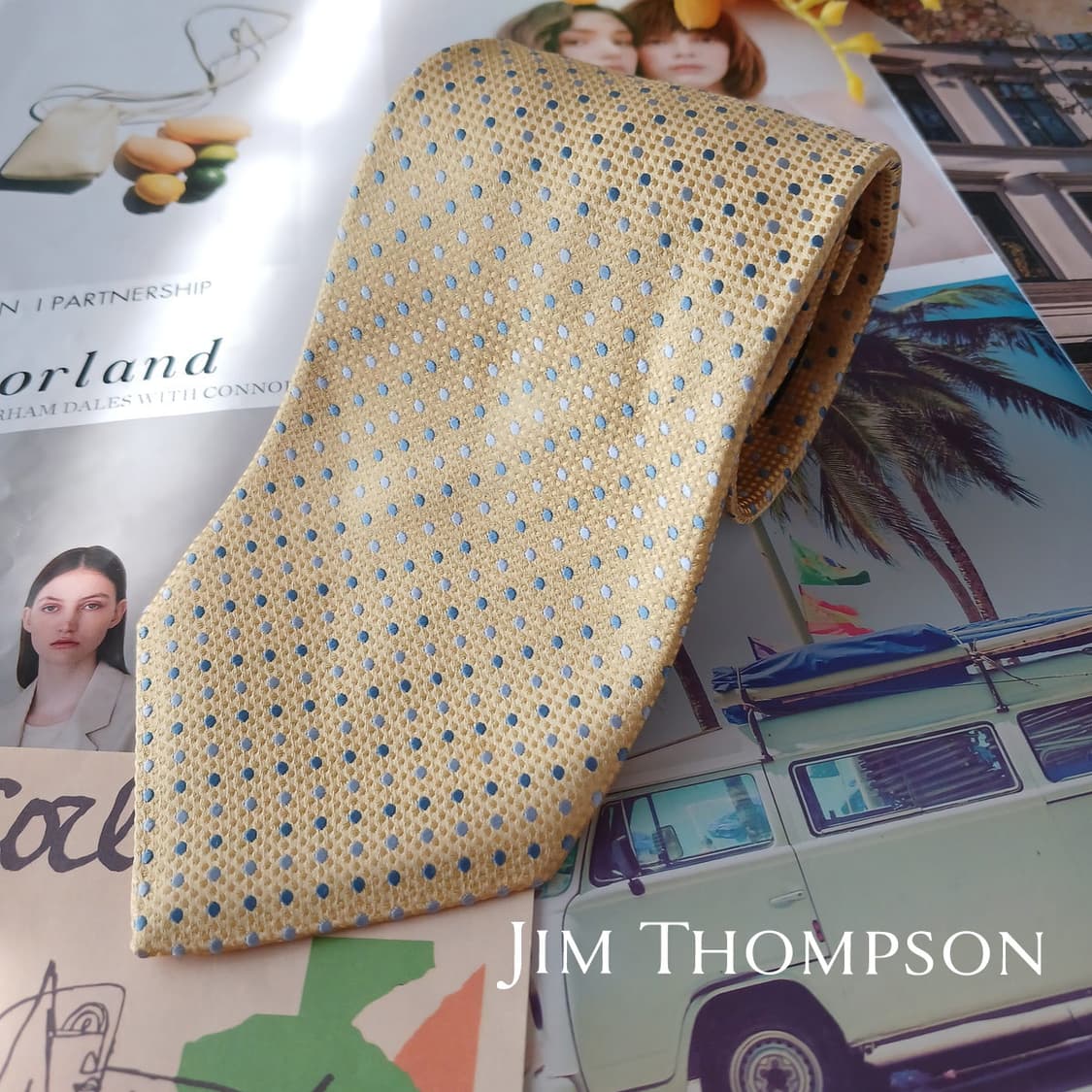 짐톰슨 실크 옐로우 도트 넥타이 9.5cm A+등급 A18972
 상품이미지1