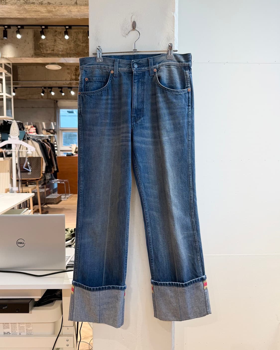 구찌 데님 롤업 스트레이트 팬츠 상품이미지2