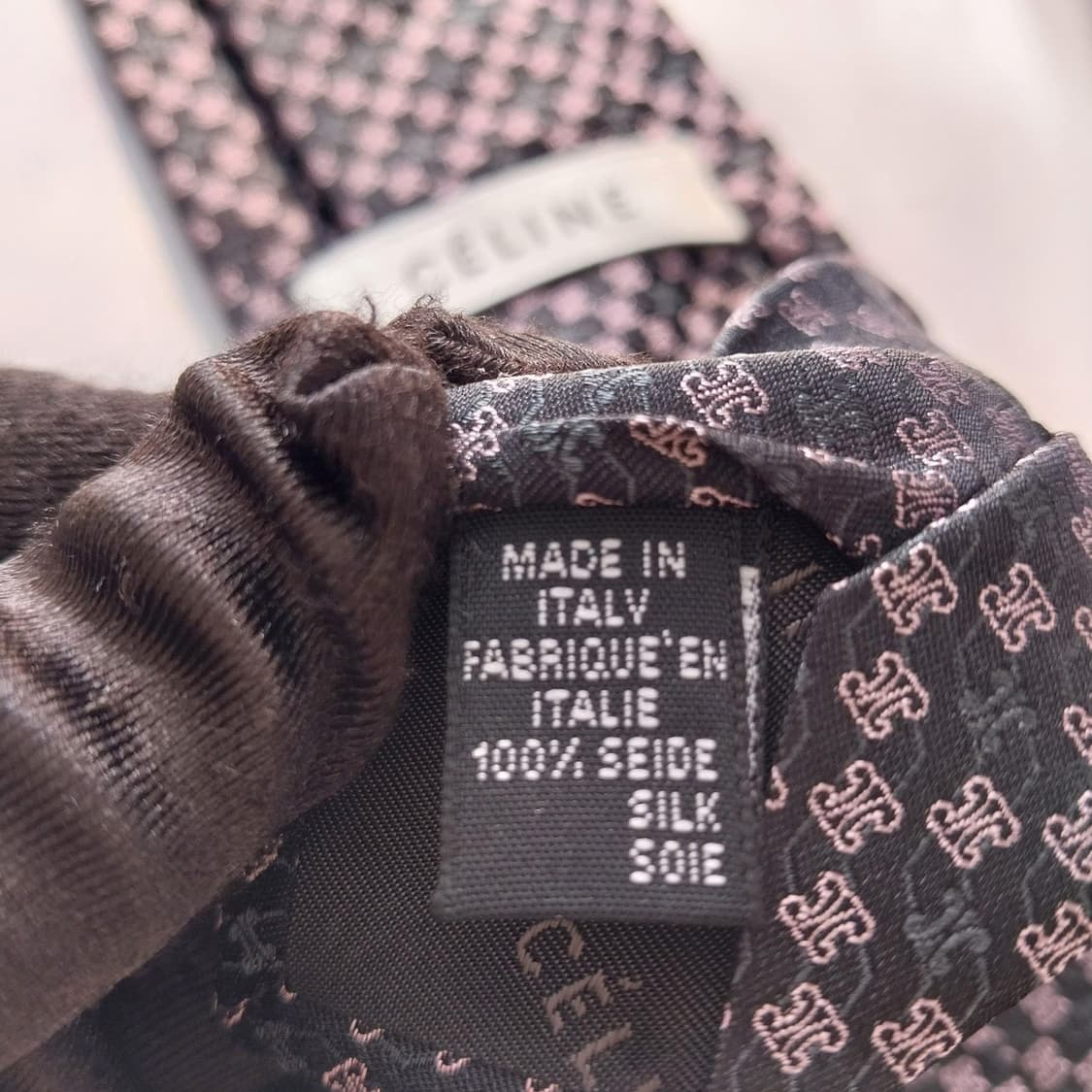 셀린느 실크 블랙 트리오페 자카드 넥타이 8.8cm A+등급 K1642
 상품이미지10