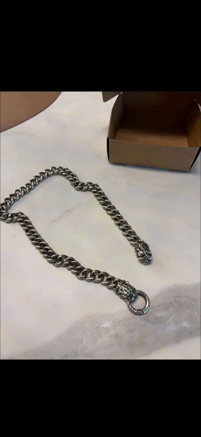 [L 46cm] sheen X 신트리플 불독 실버 925 목걸이 크롬하츠 상품이미지2