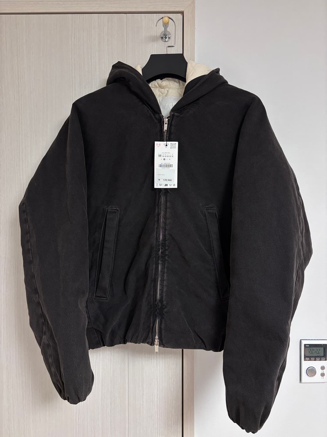 새상품) M 자라 오버핏 남성 데님 후드 패딩 점퍼 상품이미지3