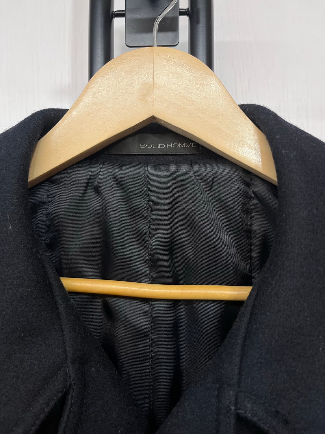 솔리드 옴므 남성 블랙 피코트 상품이미지4