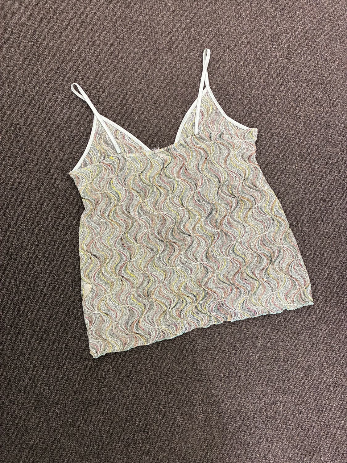 OS)Japanese vintage 여성 웨이브 패턴 트임 나시 상품이미지6