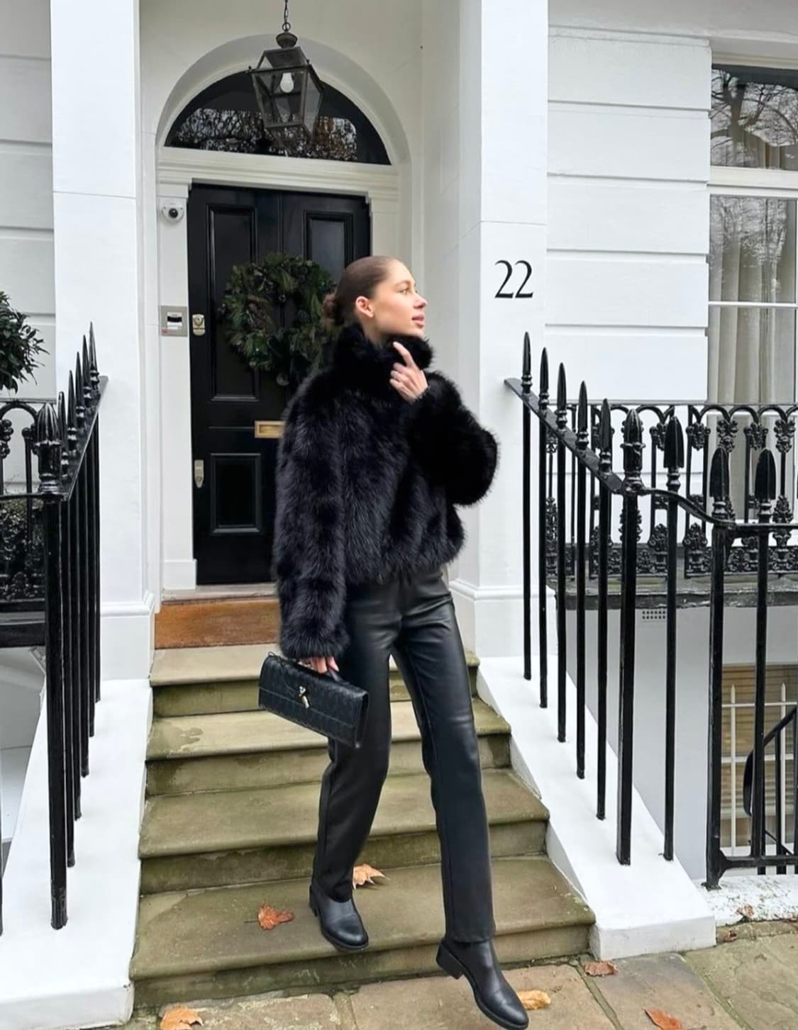 genuine rabbit 천연 래빗퍼 자켓 블랙 상품이미지2