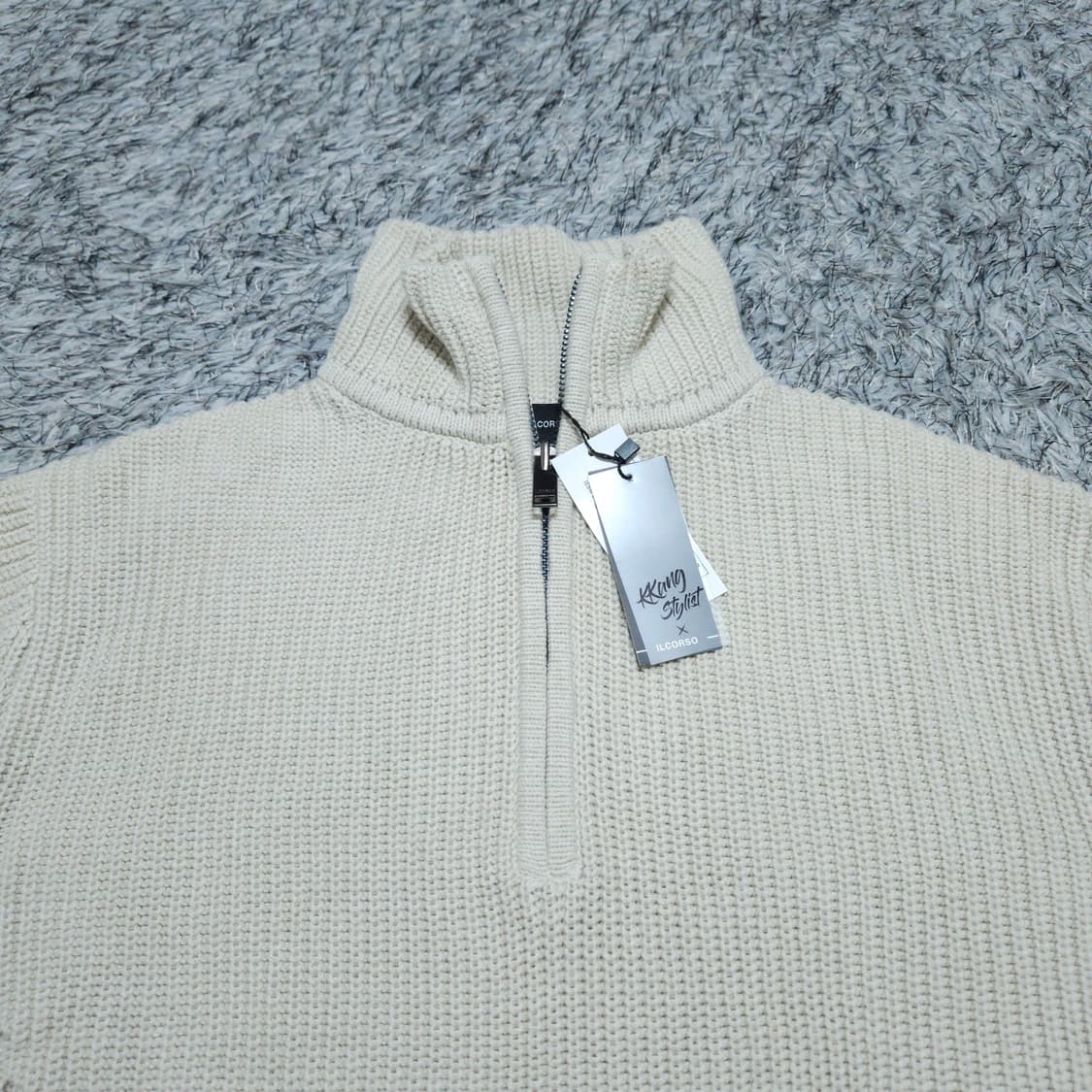  일코르소)ilcorso 95 남자 반집업니트 / 왕눈이샵 상품이미지3