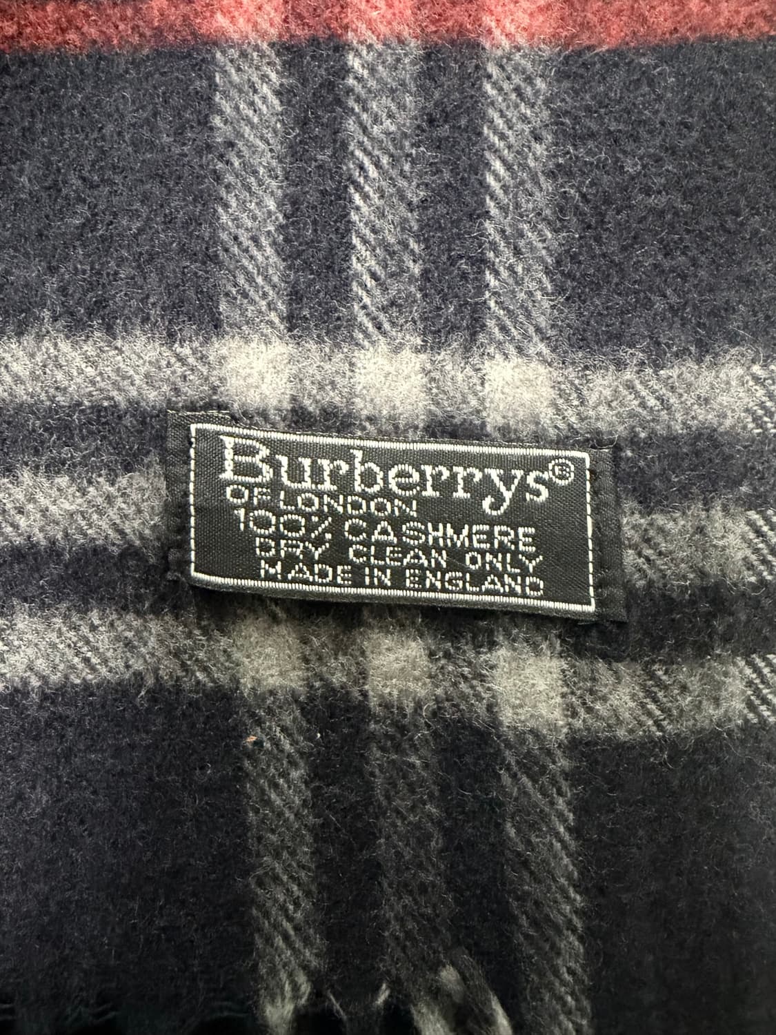 버버리 체크 머플러 네이비 캐시미어100 상품이미지2