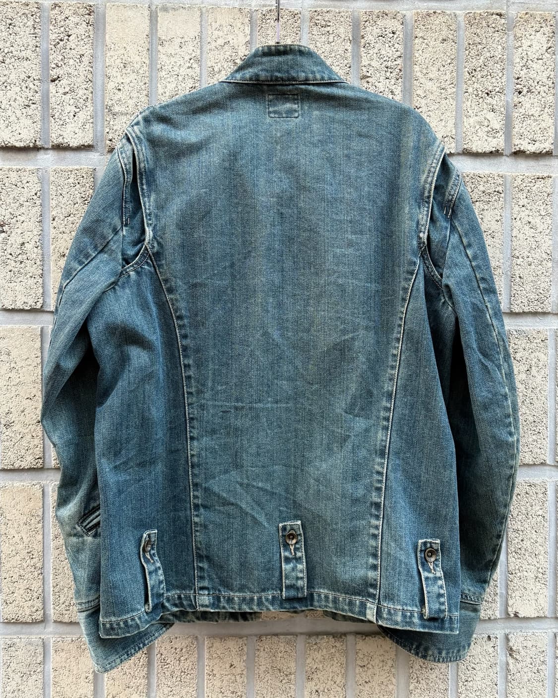 지스타 로우 워싱 그런지 데님 바이커자켓 상품이미지4