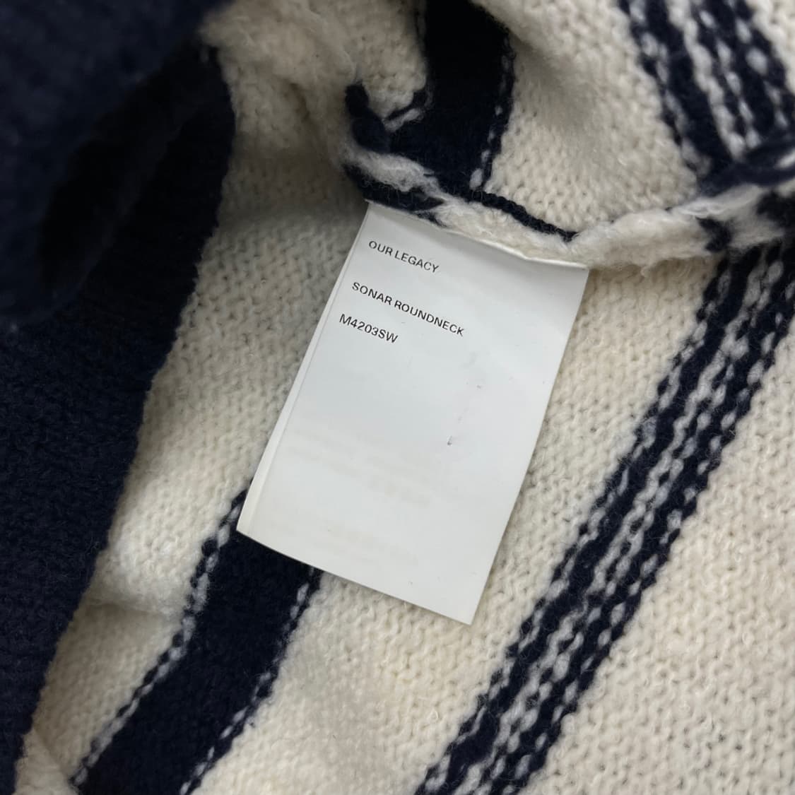 아워레가시 네이비 스트라이프 아이보리 니트 48 상품이미지6