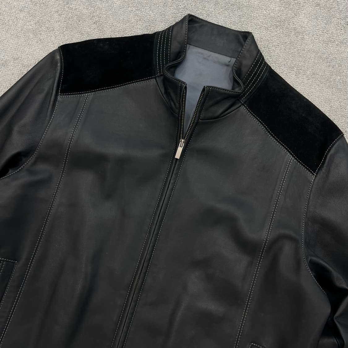 100 윈디클럽 양가죽 집업 스웨이드 레더자켓 상품이미지2
