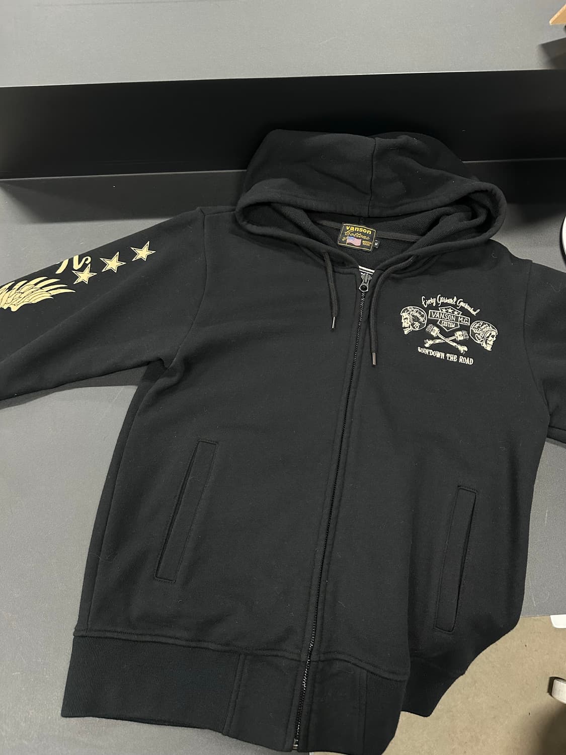 벤슨 스컬 로고자수 후드집업 상품이미지5