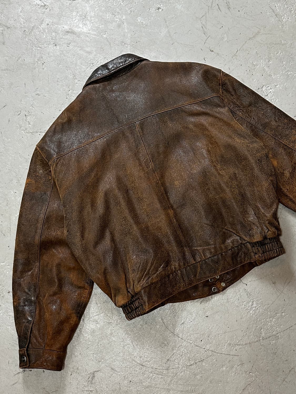 90's 빈티지 디스 레더 봄버 자켓 빈티지 레더자켓 상품이미지4