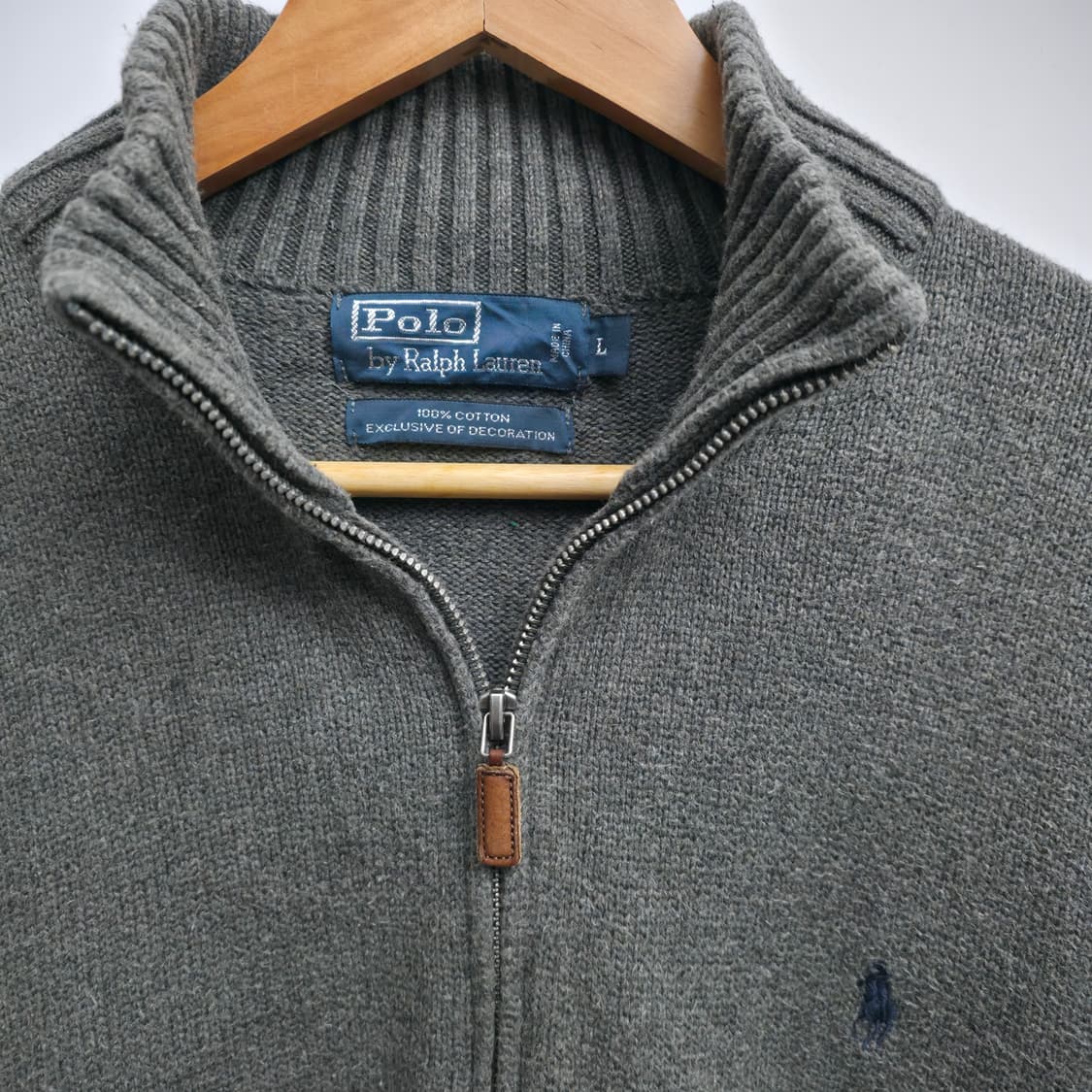 [L] 폴로 랄프로렌 쿼터집업 니트 그레이 상품이미지4