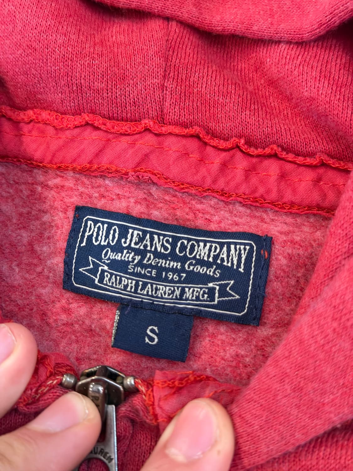 폴로 랄프로렌 폴로진스 성조기 패치 후드집업 코랄 상품이미지5