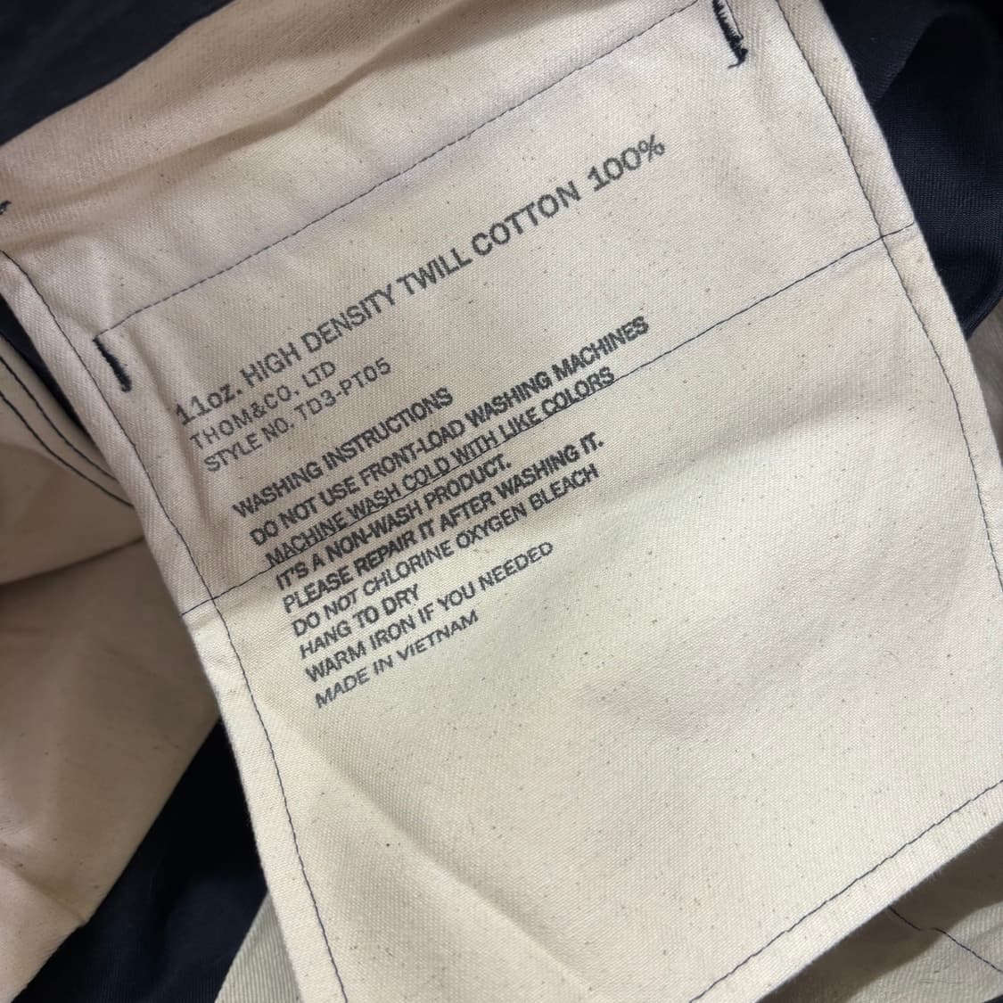 M 토마스모어 네이비 11OZ 와이드 치노팬츠 상품이미지5