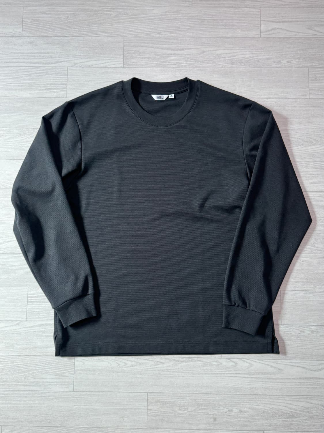 유니클로U 에어리즘 코튼스트라이프티 블랙, 화이트 M 상품이미지4