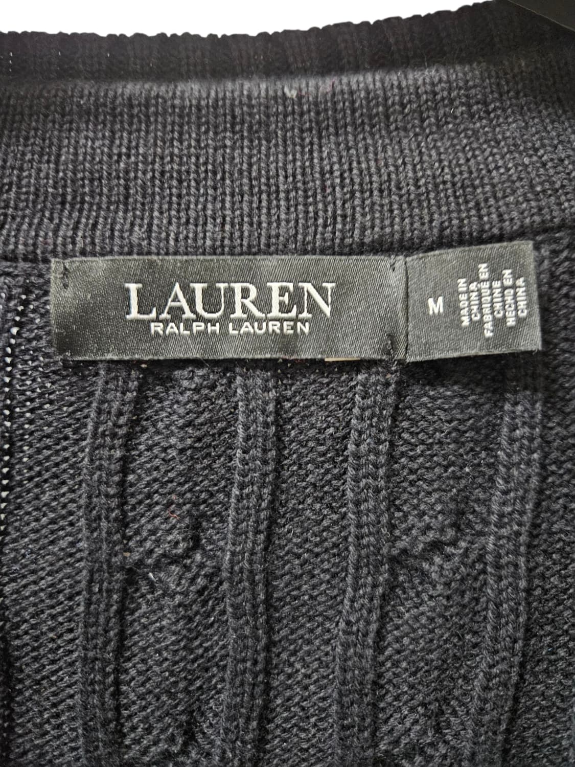 폴로 랄프로렌 케이블 브이넥 금장자수 니트 블랙라벨 m 상품이미지9