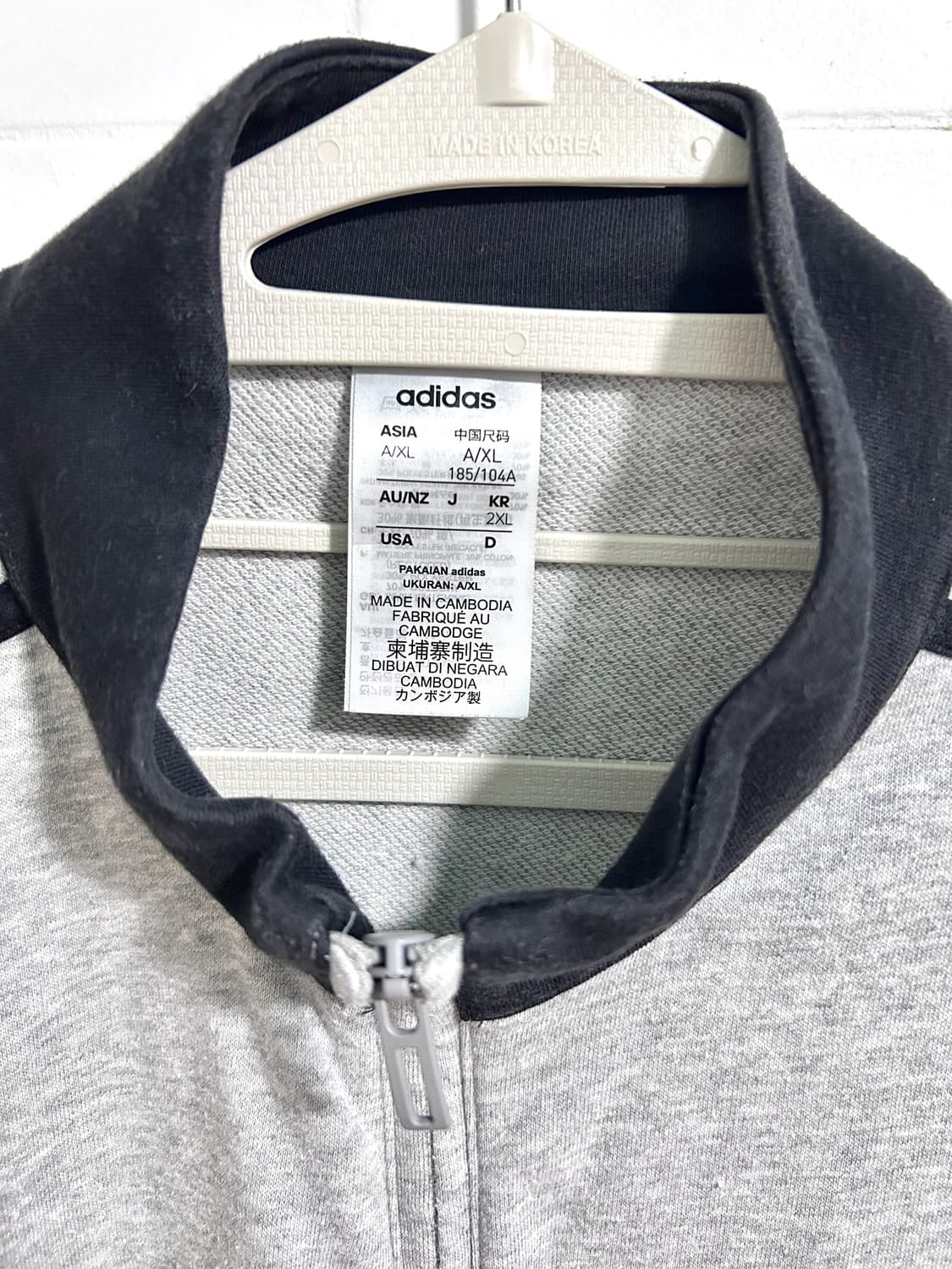 아디다스 회검 코튼져지 xl 상품이미지3