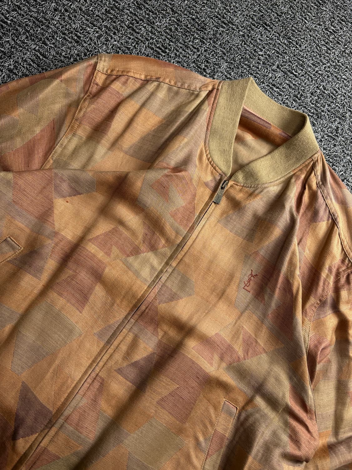 90s YSL 입생로랑 아카이브 자수로고 패턴 블루종 3897 상품이미지3