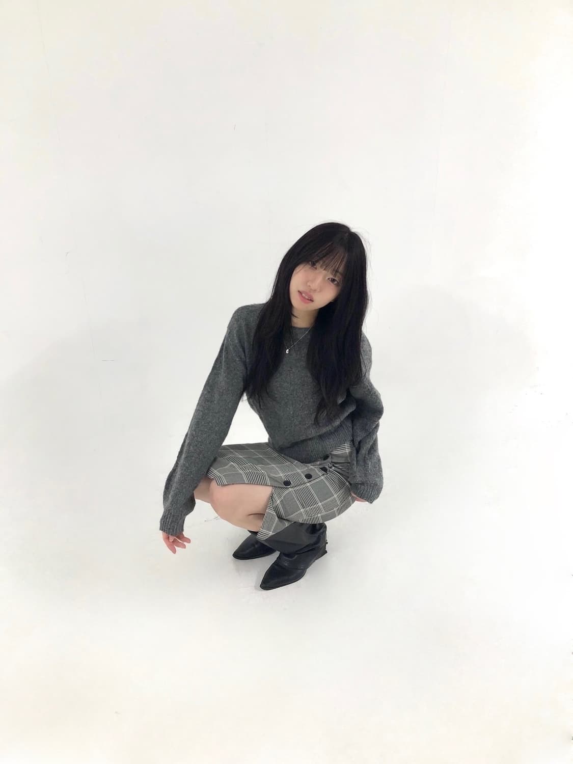 Chunky Grey Cropped Knit 상품이미지3