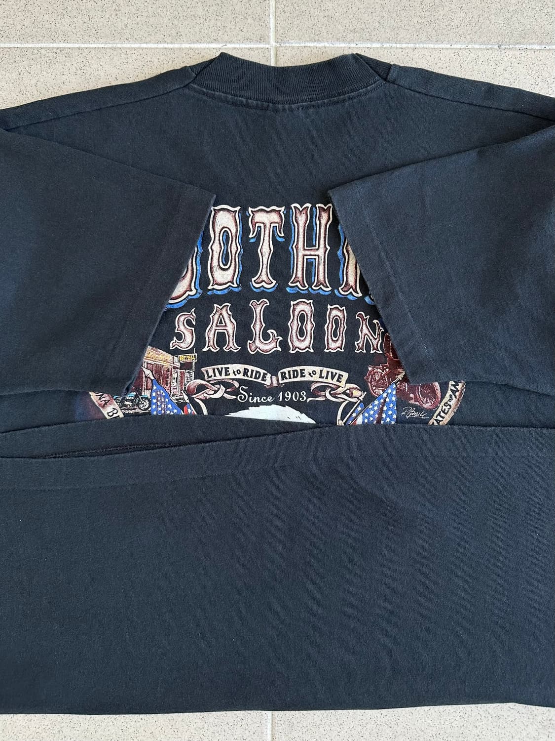 90s 빈티지 바이크 티셔츠 XL Boothill saloon USA 상품이미지7