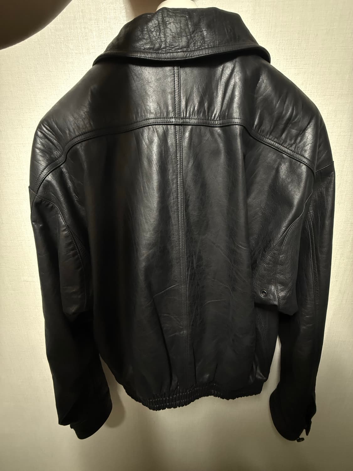 렉토 빈티지 크랙 이펙트 레더 점퍼 (하이넥 레더 자켓) L 상품이미지3