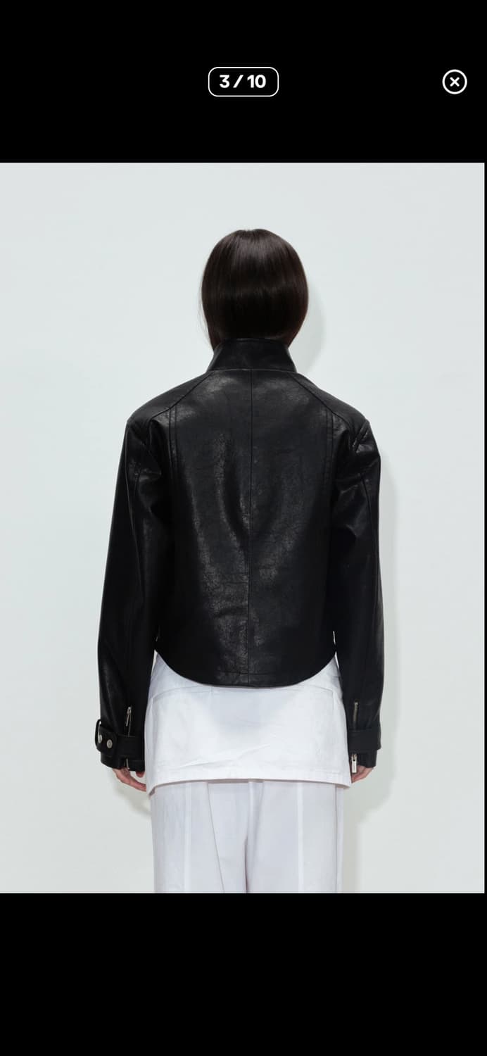 LEATHER ZIPPER JACKET / BLACK 상품이미지3