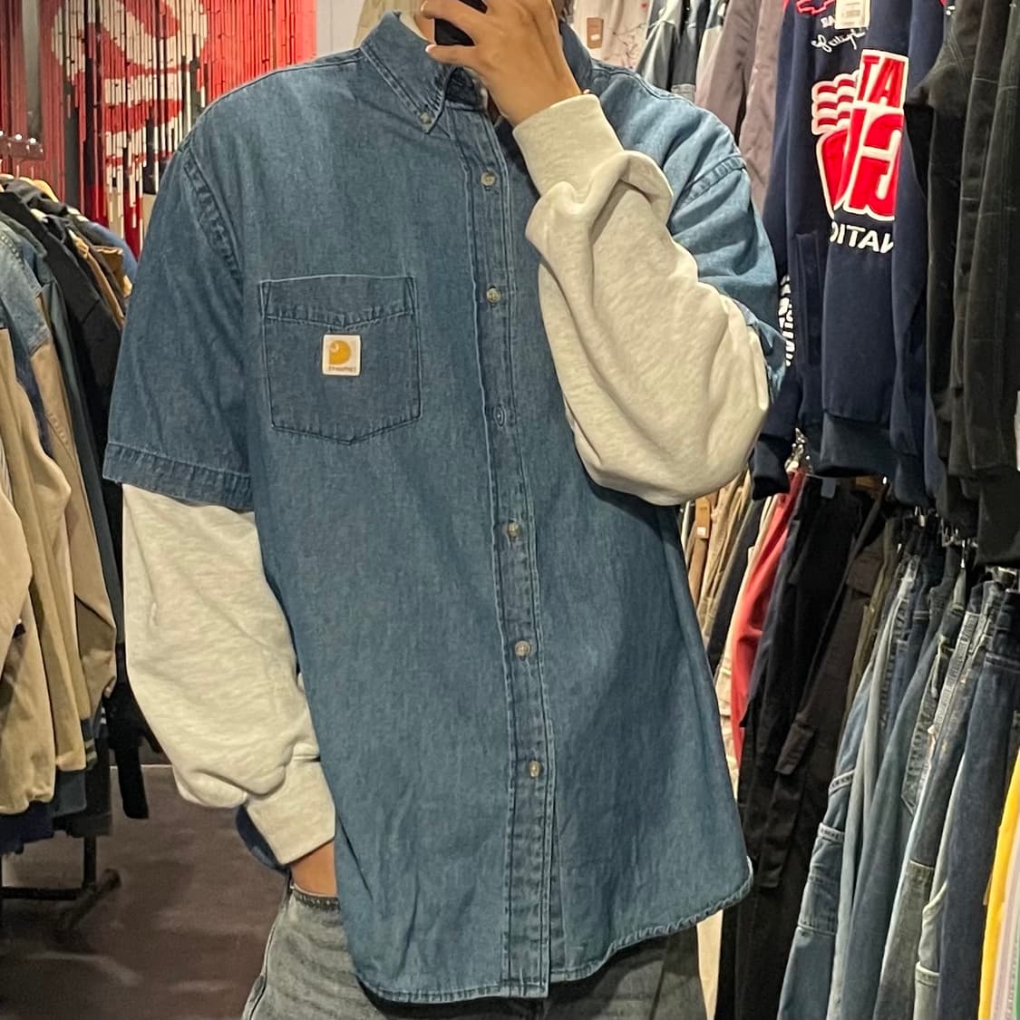 [IM] carhartt 칼하트 데님 반팔셔츠 상품이미지5