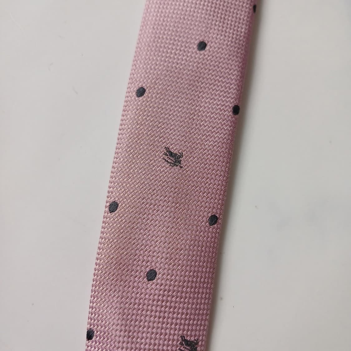버버리 실크 핑크 도트&기마사 자수 넥타이 9.7cm B등급 A18910 상품이미지6