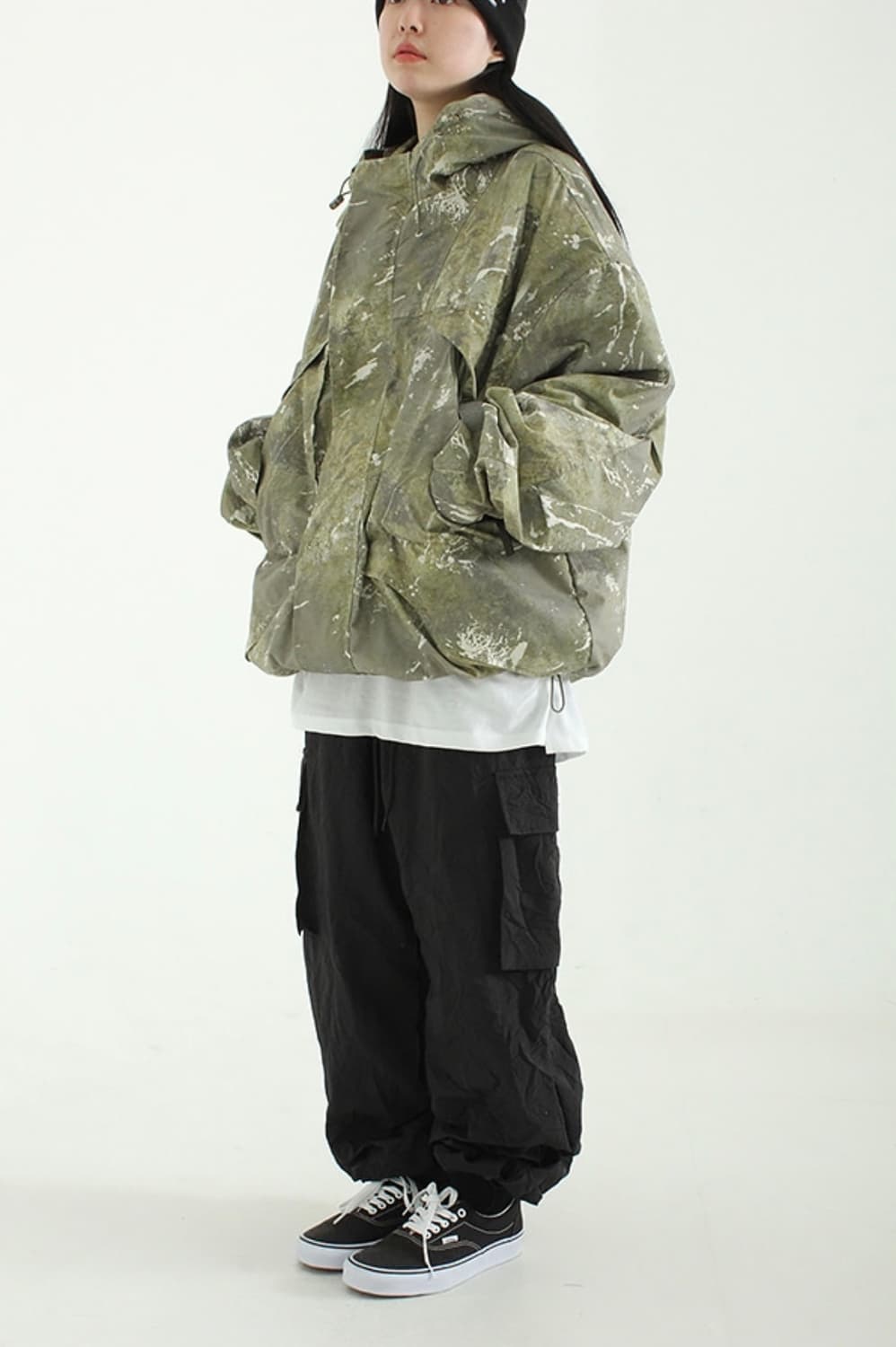 [FREE] 타이다이 패턴 프린팅 후드 아노락 상품이미지4