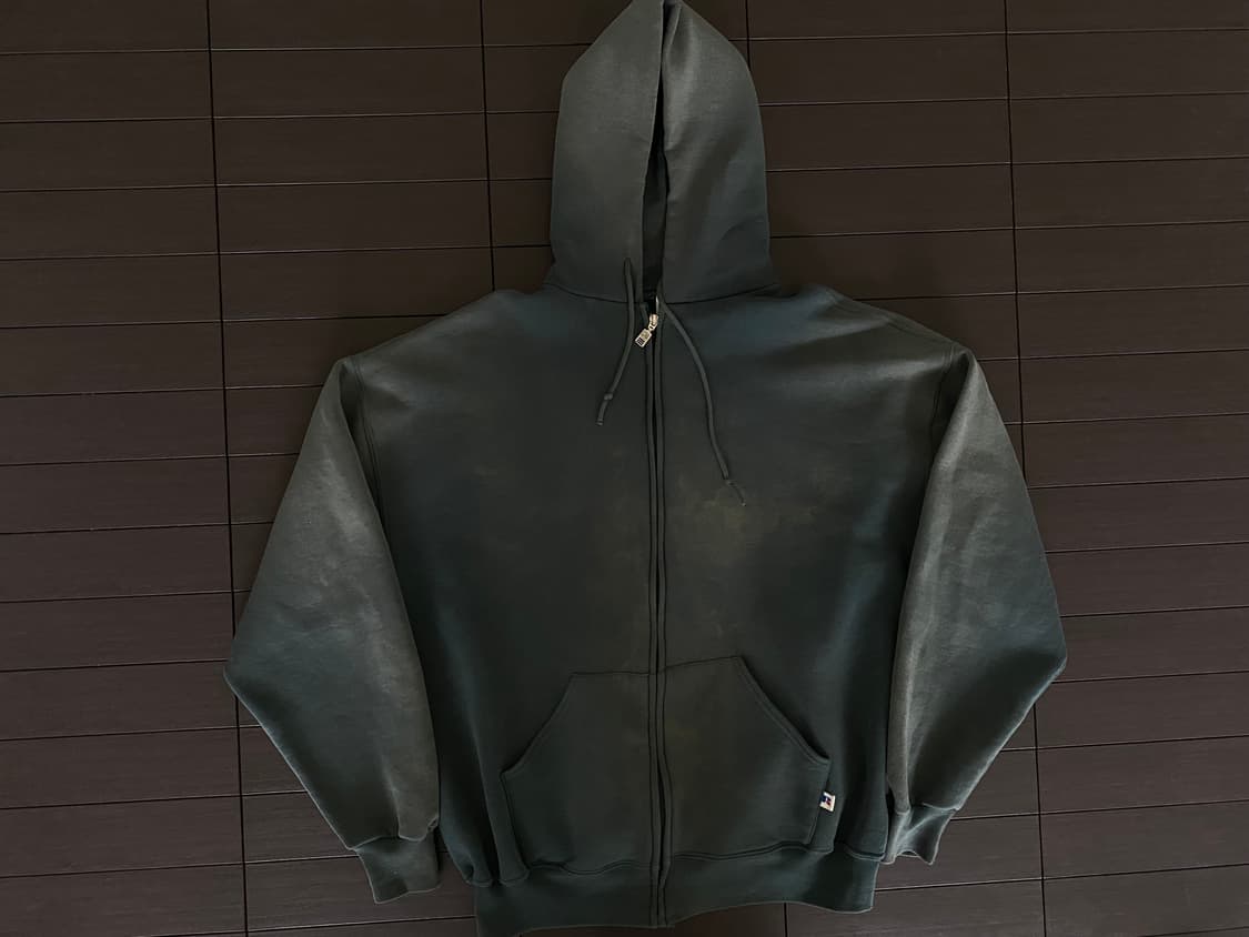 (XL) 90s 빈티지 러셀 후드집업 다크그린 상품이미지1