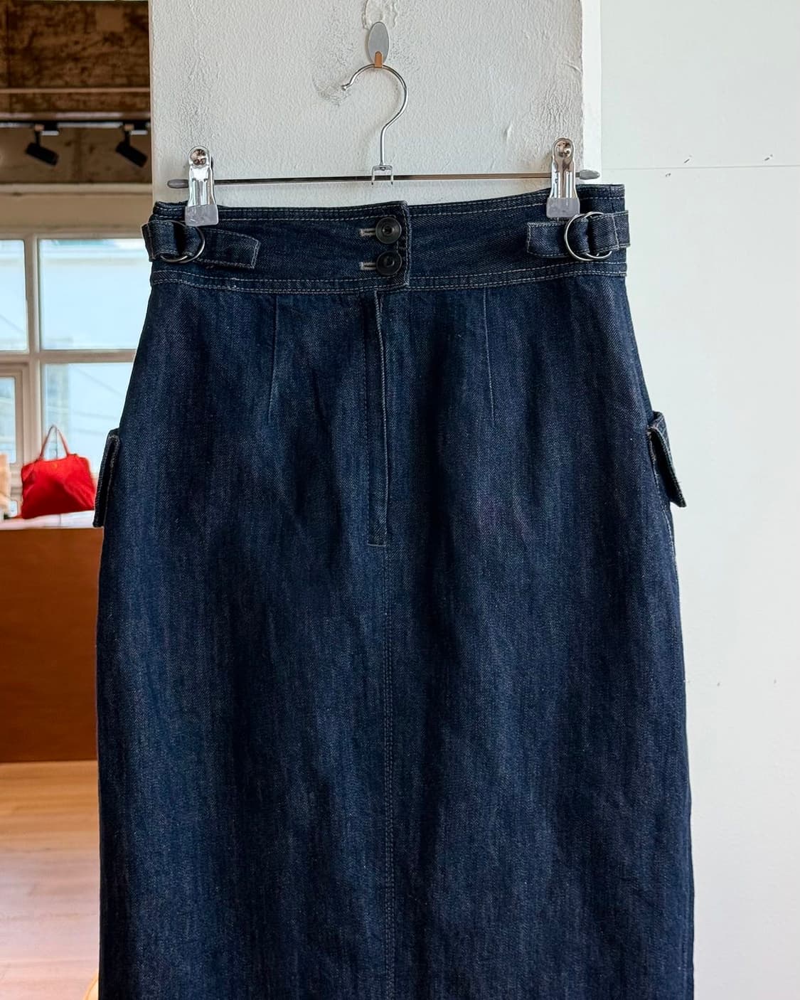 랄프 로렌 벨티드 데님 미디 스커트 상품이미지2