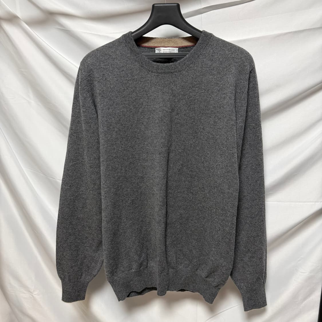 [S+급/52] 브루넬로 쿠치넬리 캐시미어 니트 그레이 상품이미지1
