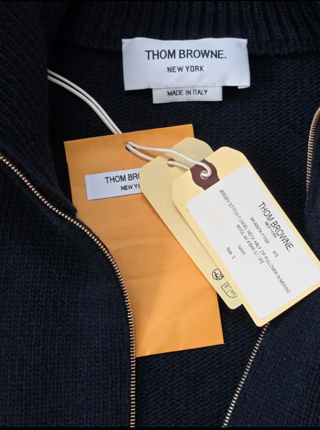 톰브라운 메리노 울 4-바 퍼널 넥 풀오버 상품이미지3