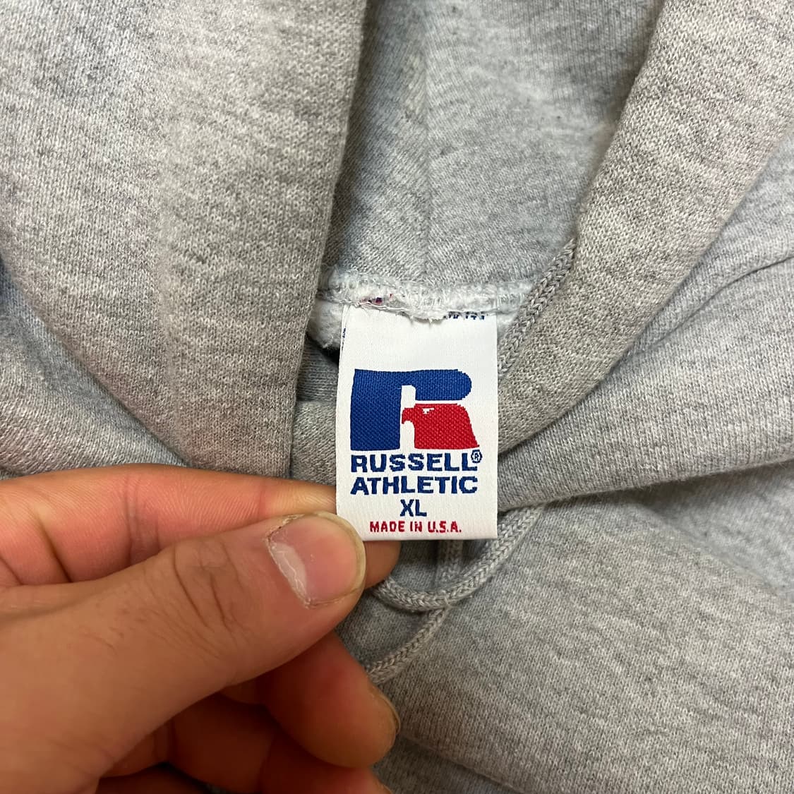 [XL] 90s USA 빈티지 러셀 후드 그레이 상품이미지3